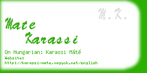 mate karassi business card